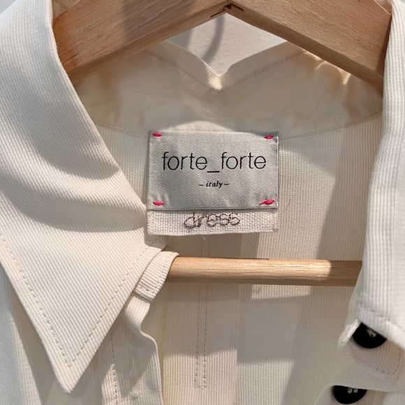 White Midi Dress with Crisp Look and Textured Fabric - Picture 2 of 4